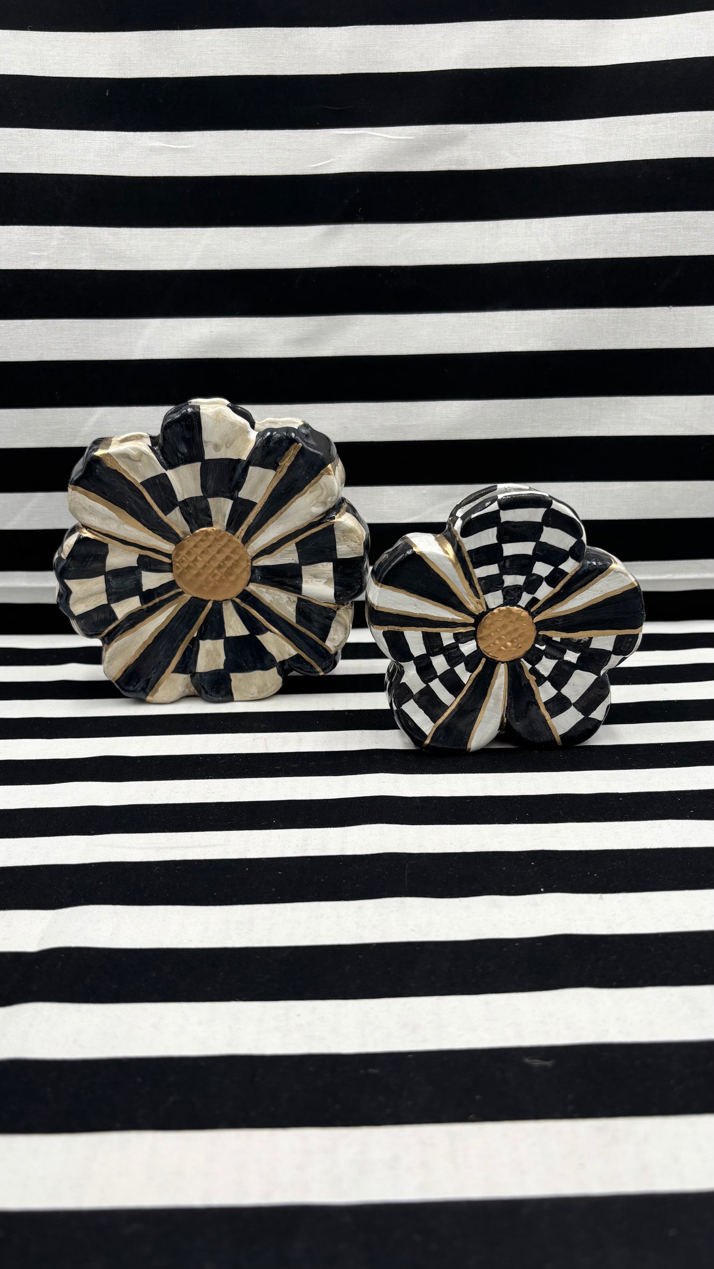 Black and White Checked Vase