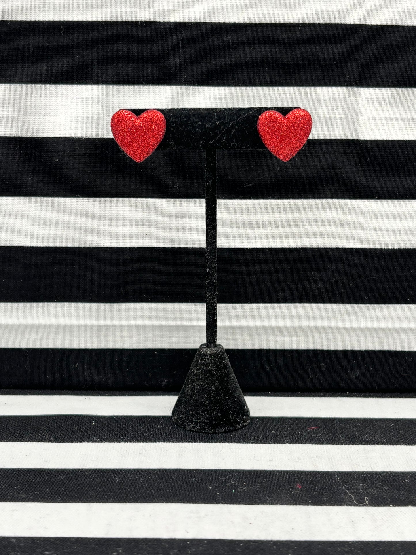 Heart Earrings Clip On or Post