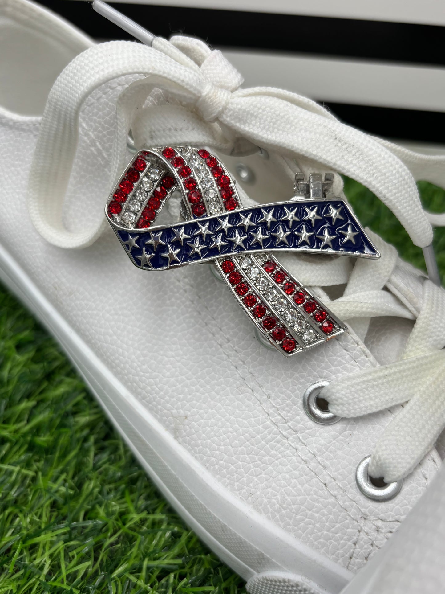 Patriotic Ribbon Shoe Clips