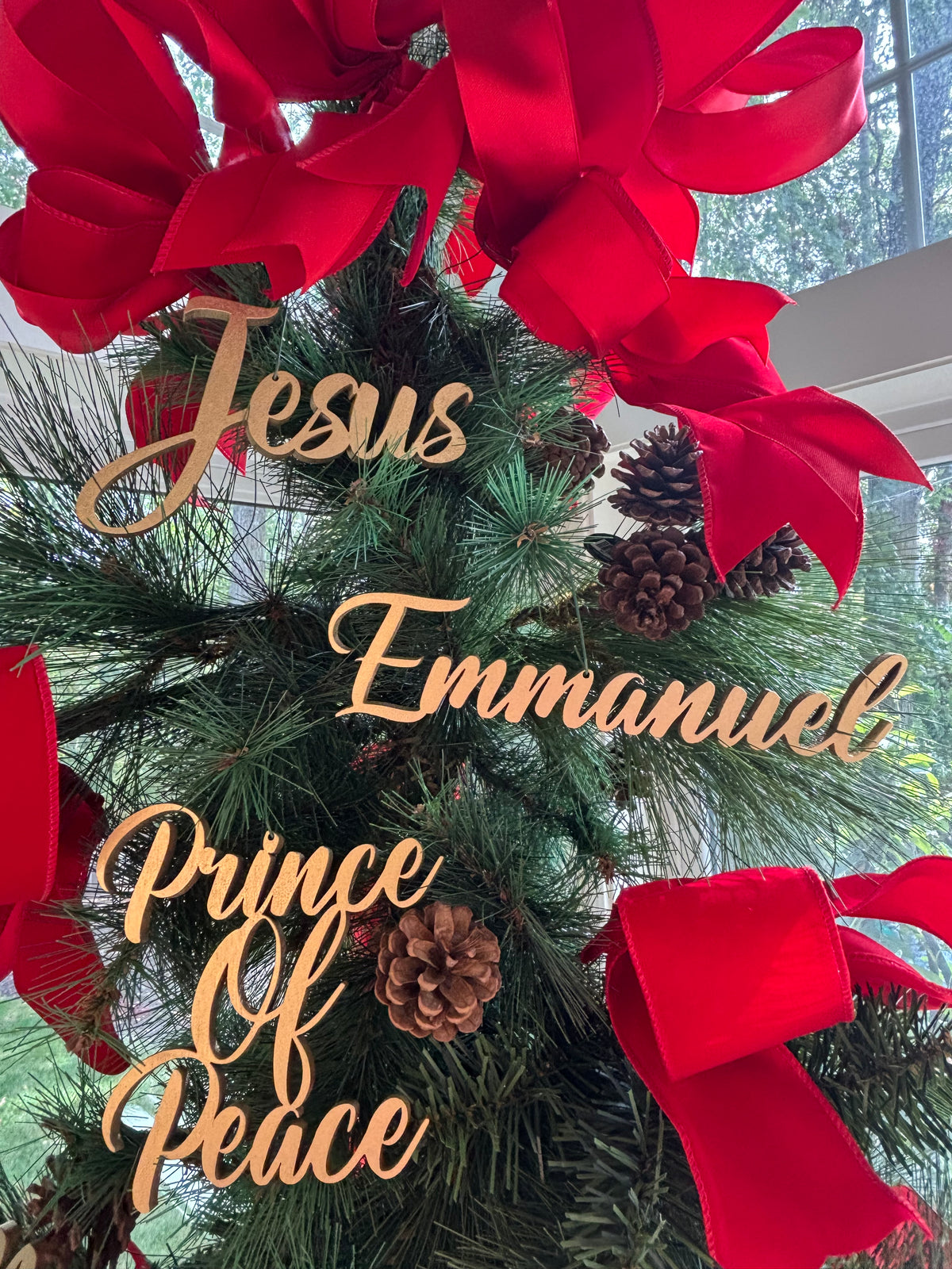 Jesus, Emmanuel & Prince of Peace Trio Set of Ornaments