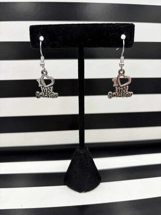 I Love My Soldier Earrings
