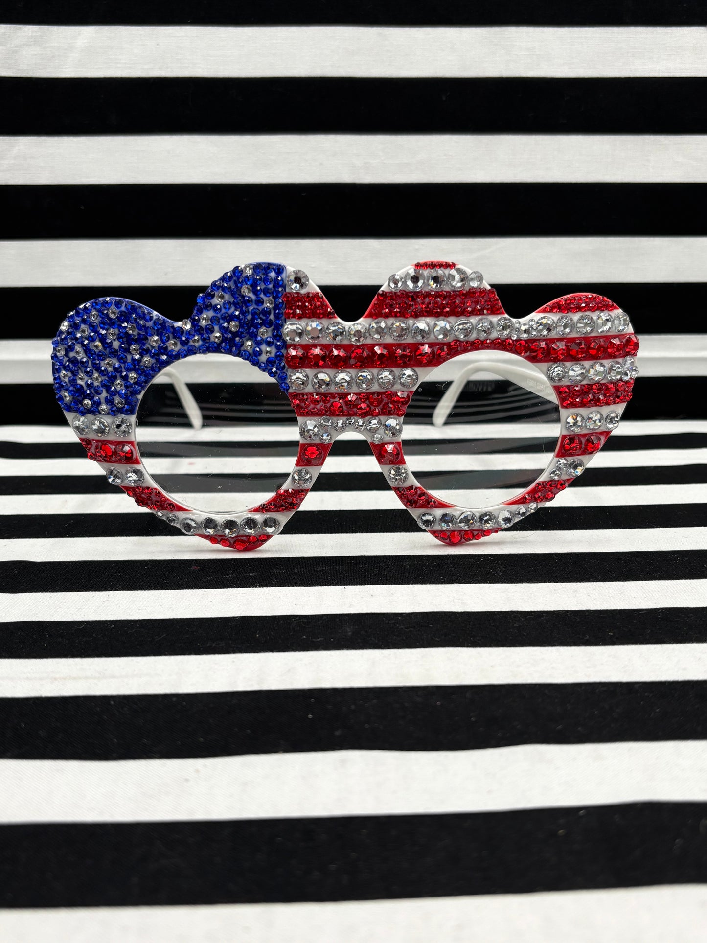 Patriotic Heart Bling Glasses