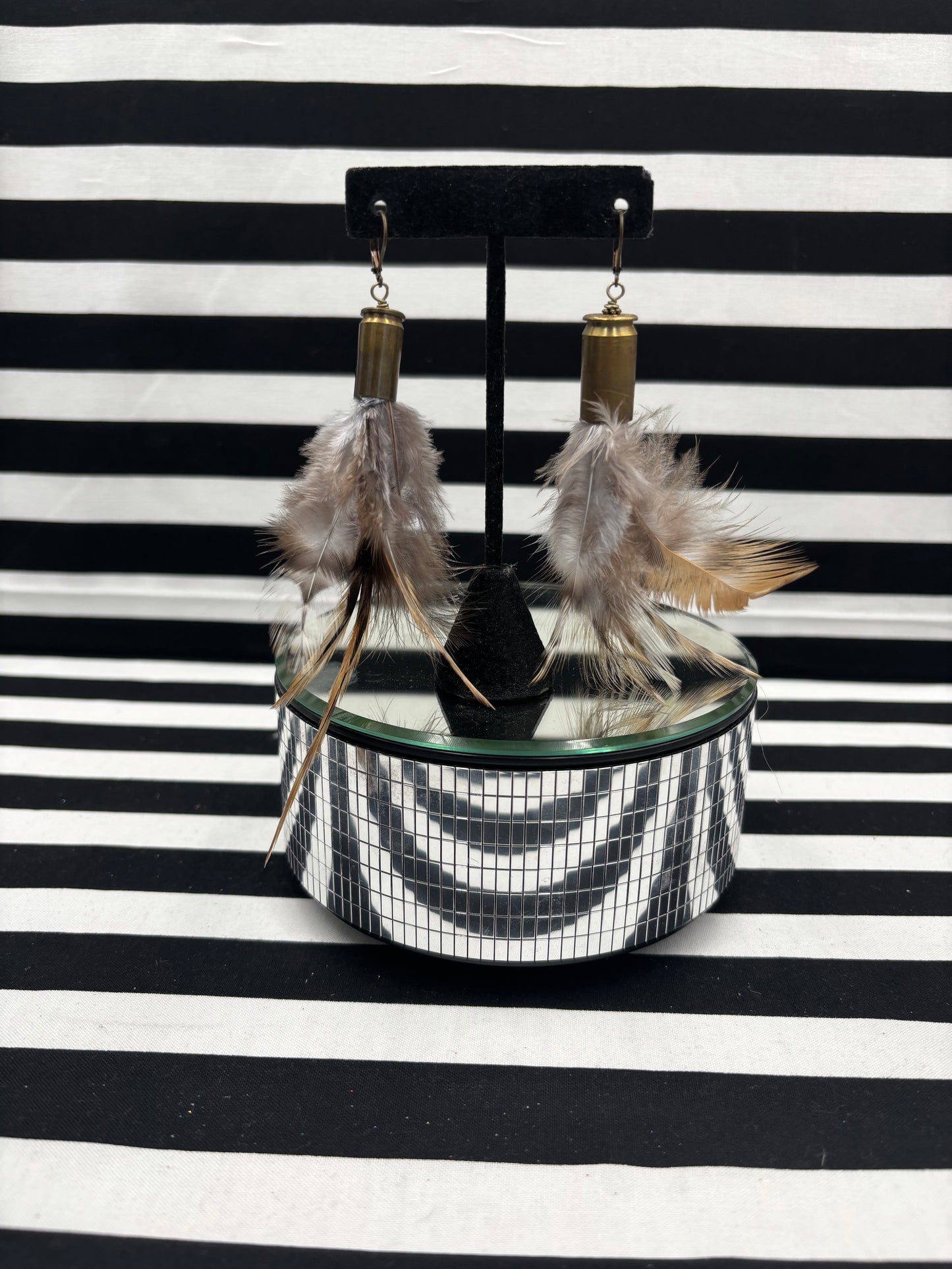 Feathers in a Bullet Earrings