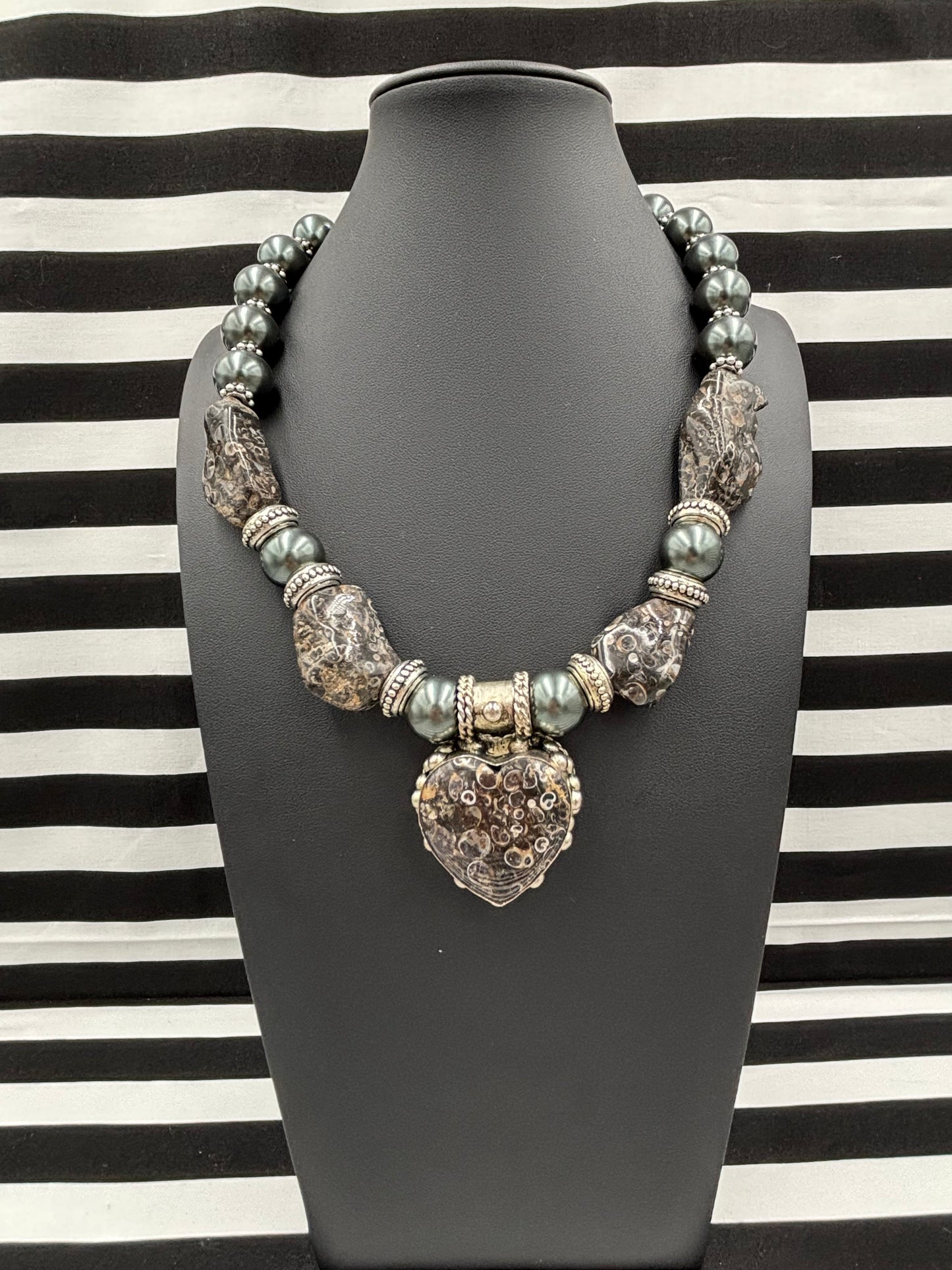 Fossil Heart Necklace