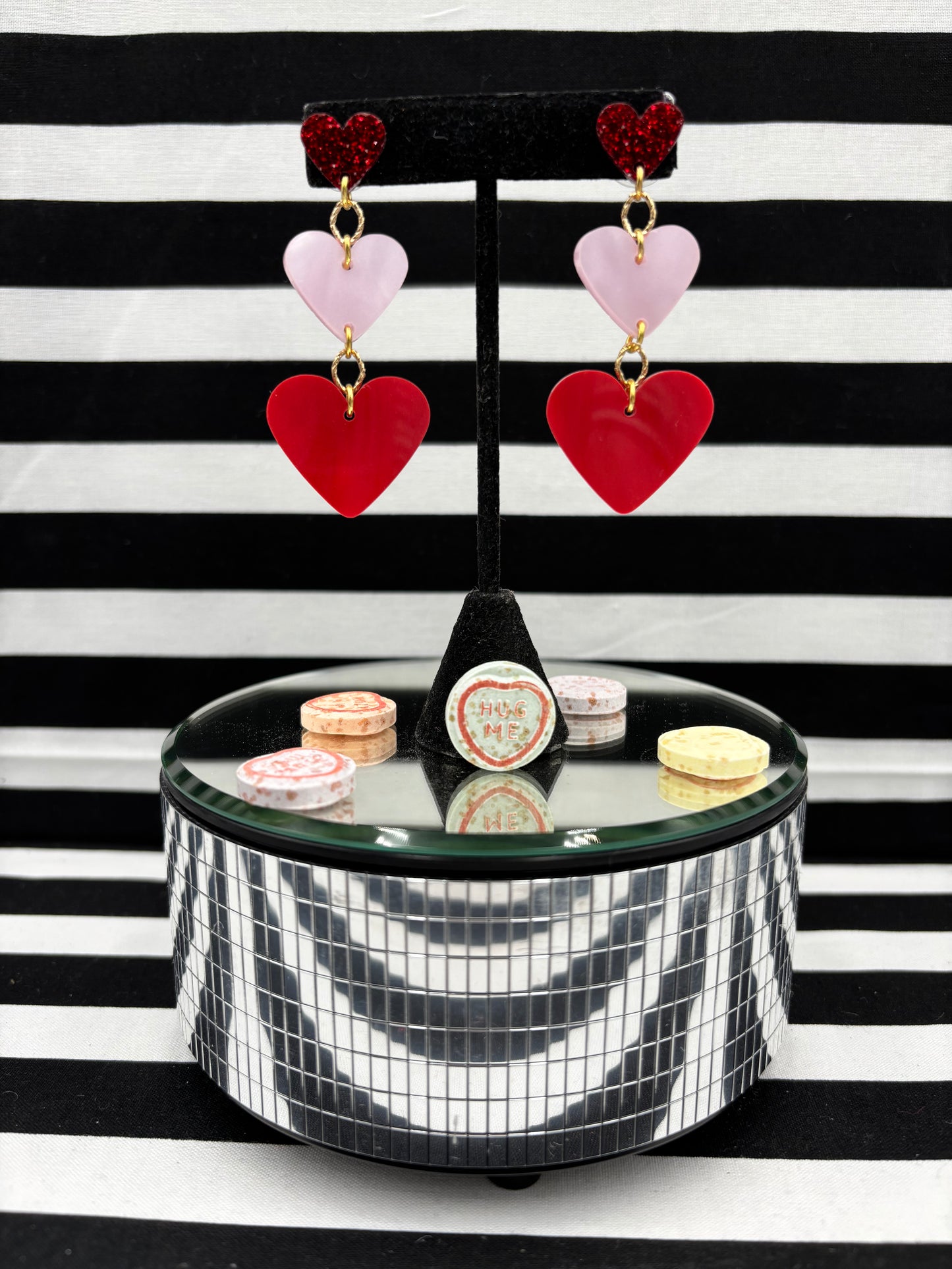 Triple Heart Earrings