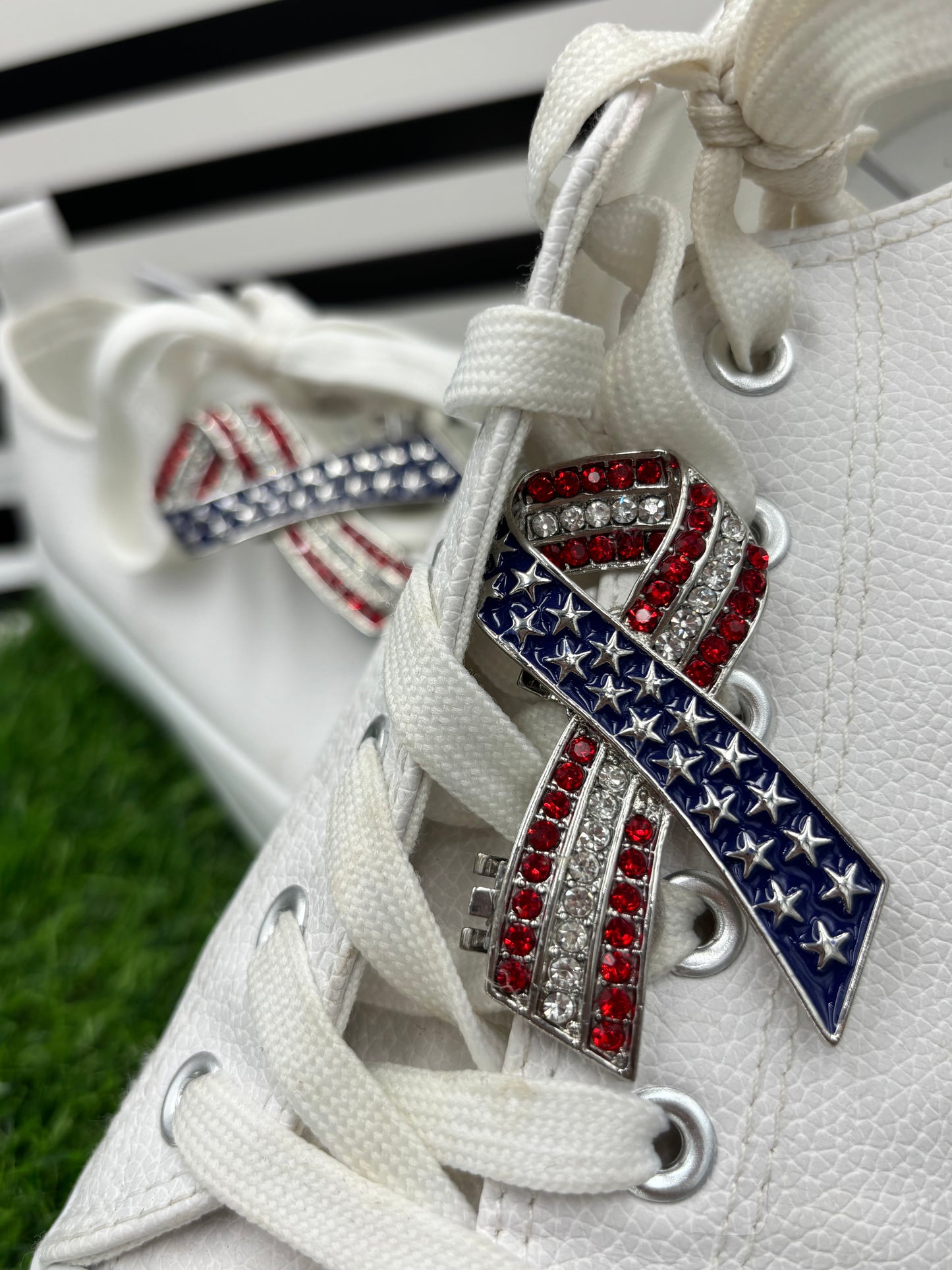 Patriotic Ribbon Shoe Clips