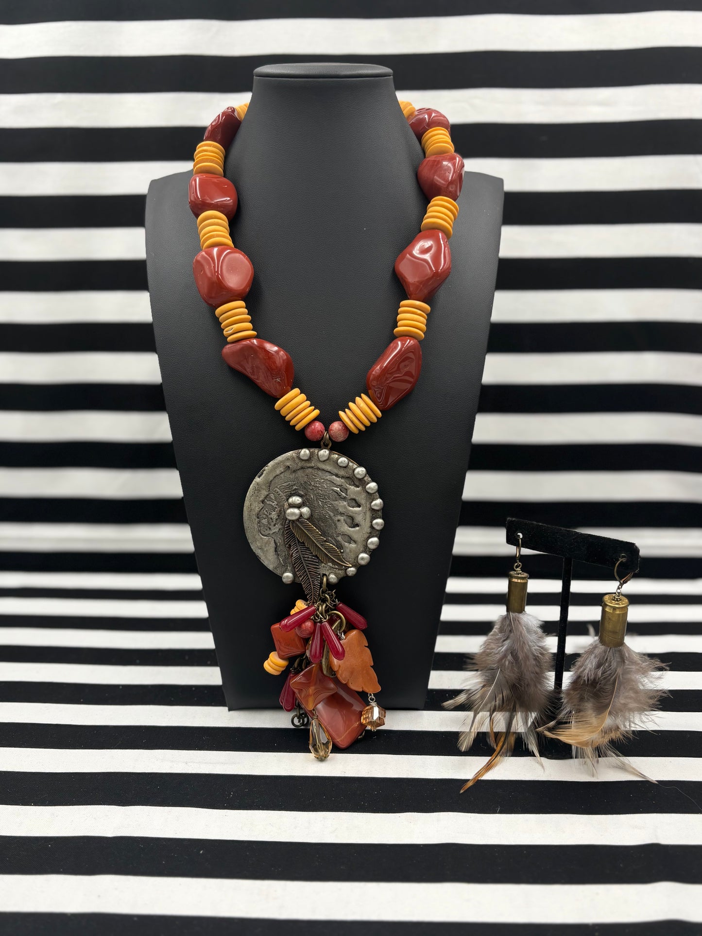 Feathers in a Bullet Earrings
