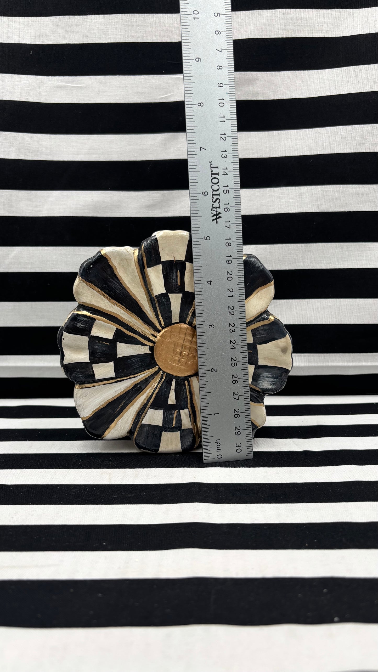 Black and White Checked Vase