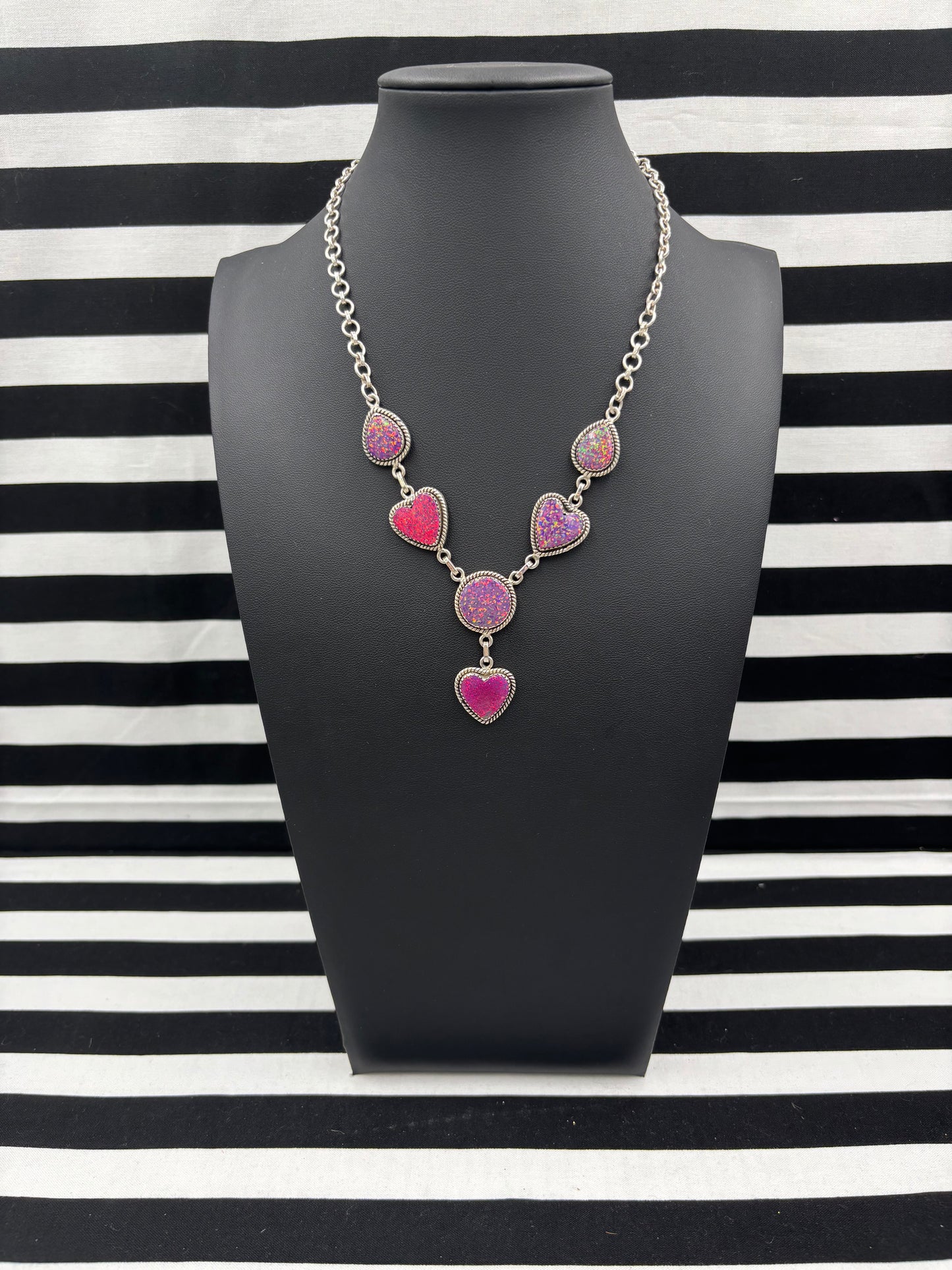 Conversation Hearts Lariat Necklace