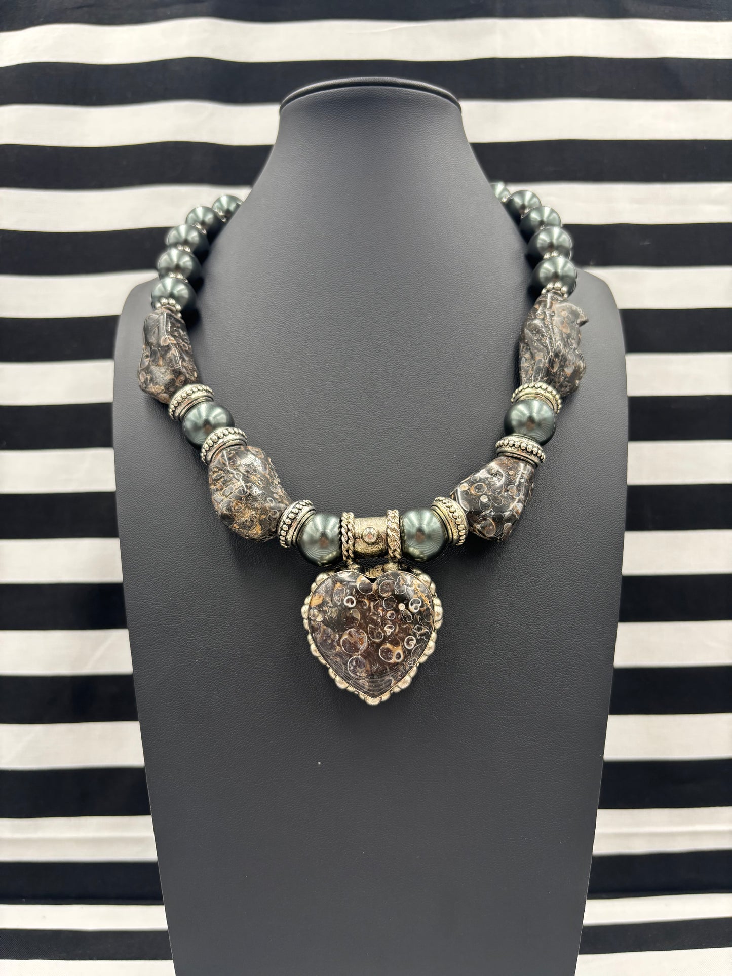 Fossil Heart Necklace