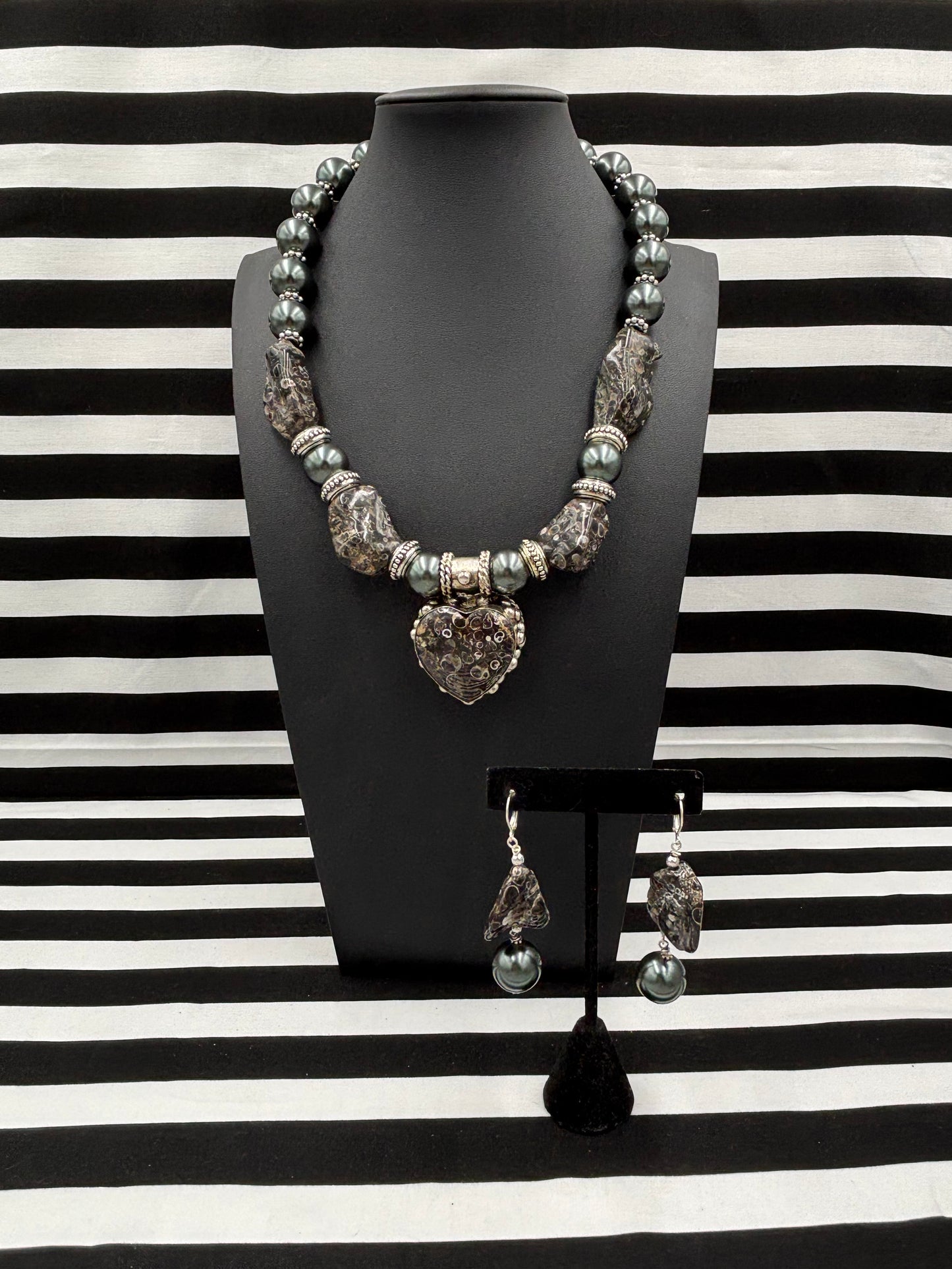 Fossil Heart Necklace