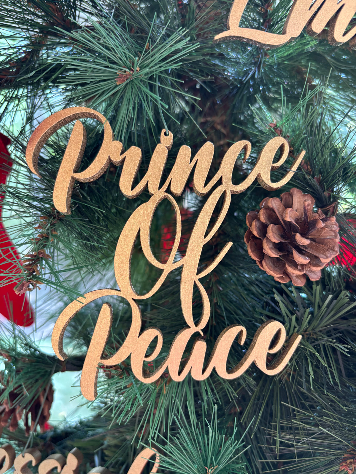 Jesus, Emmanuel & Prince of Peace Trio Set of Ornaments