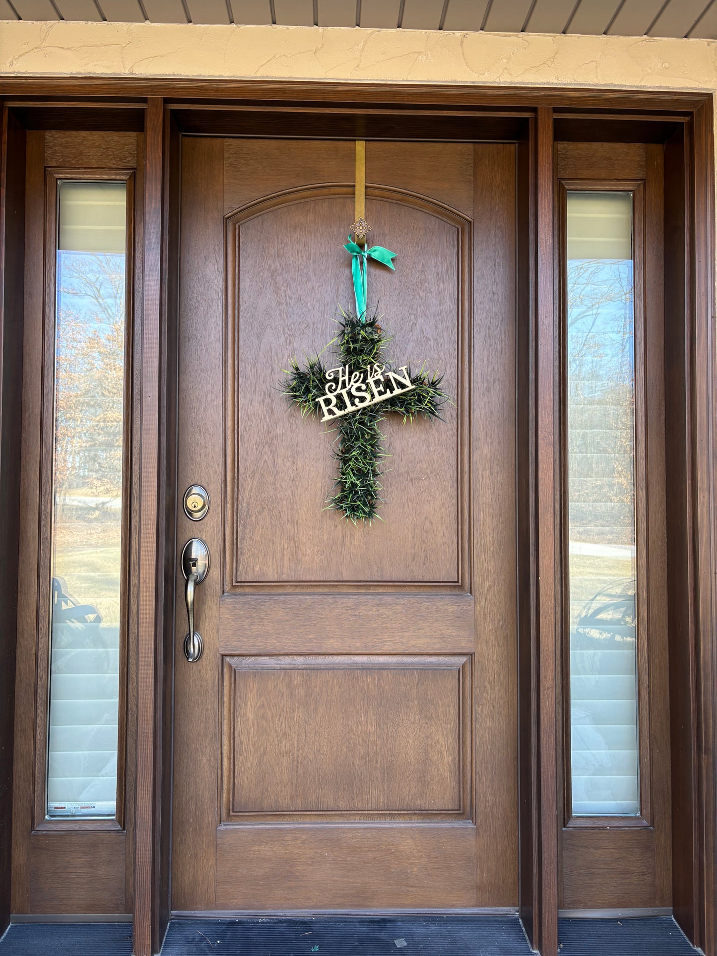 He Is Risen Cross Hanging Decor