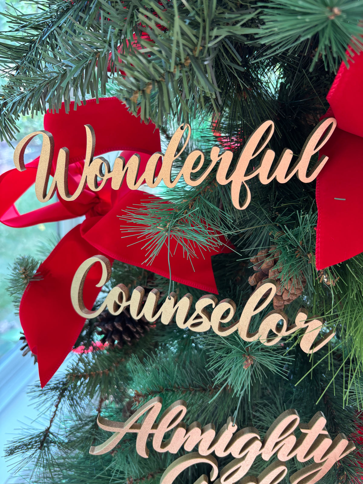 Wonderful Trio Set of Ornaments: Wonderful, Counselor Almighty God