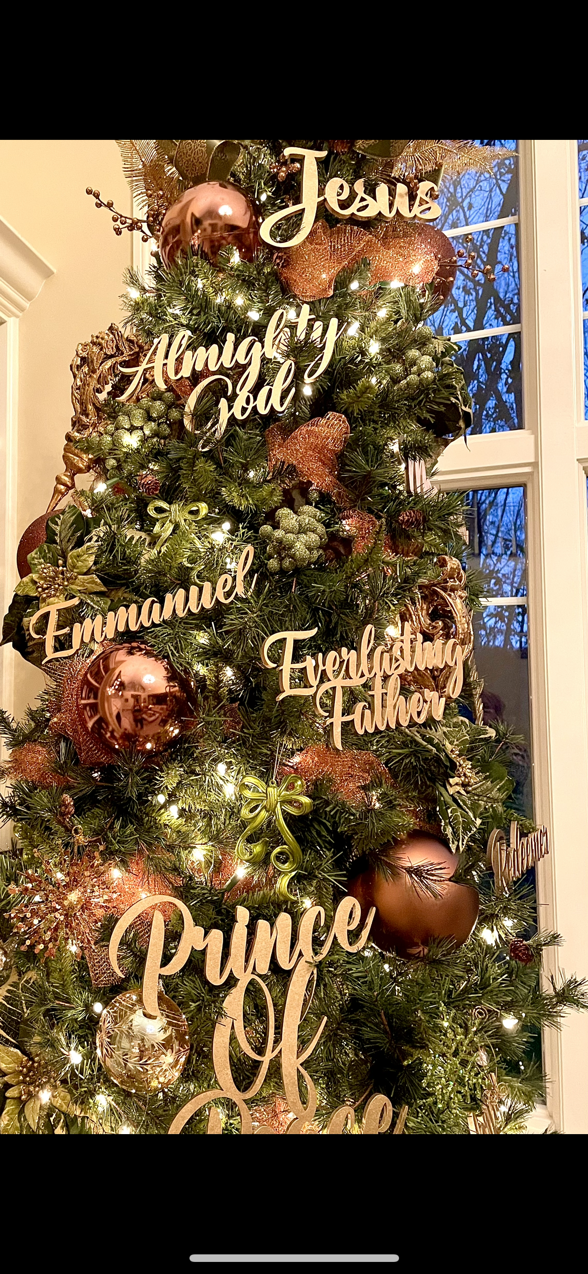 Jesus, Emmanuel & Prince of Peace Trio Set of Ornaments