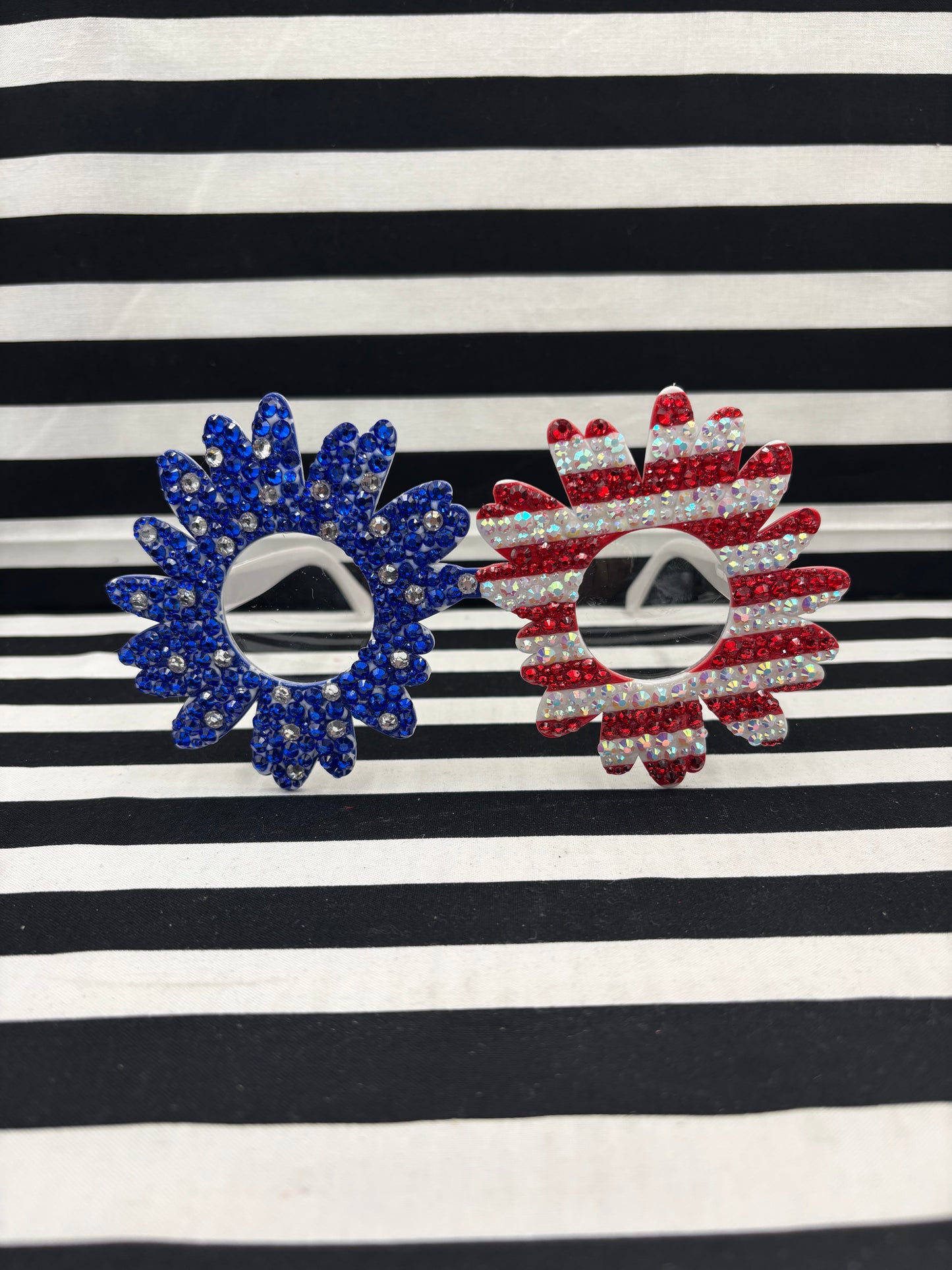 Patriotic Flower Bling Glasses