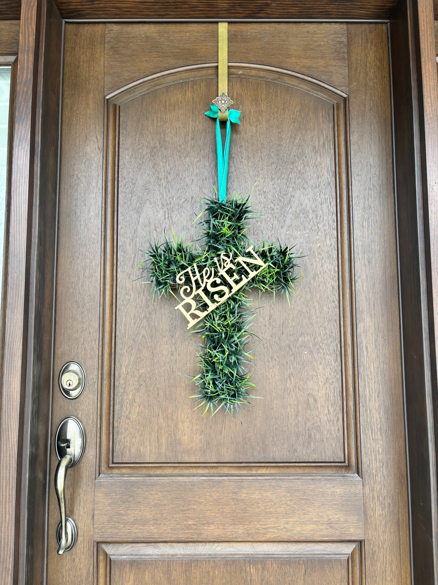 He Is Risen Cross Hanging Decor