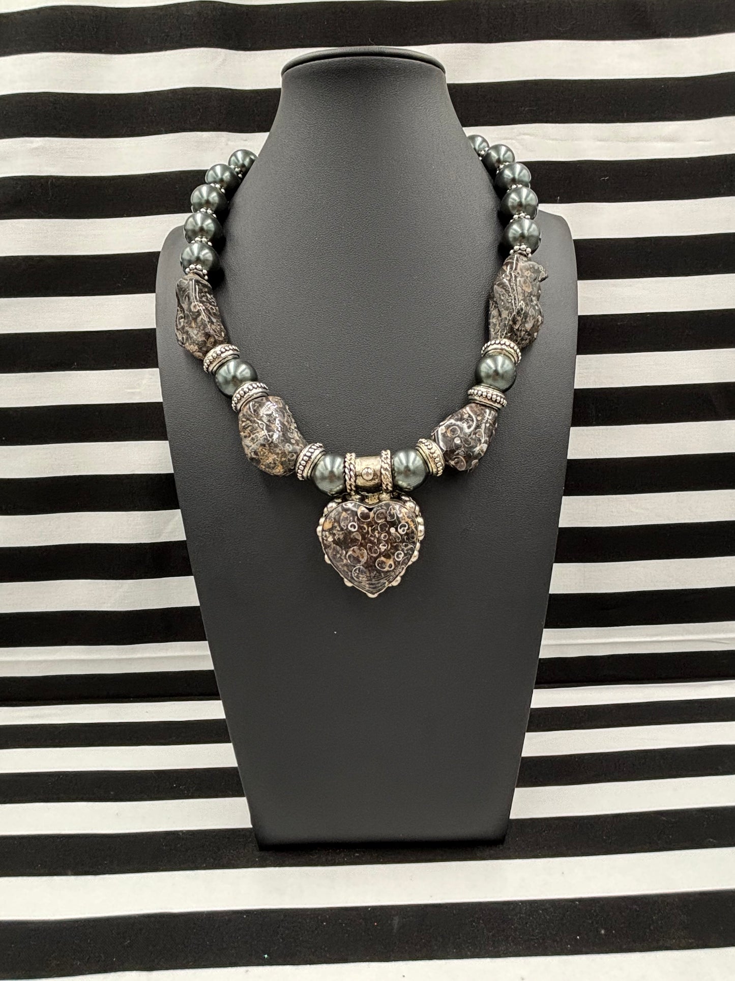 Fossil Heart Necklace