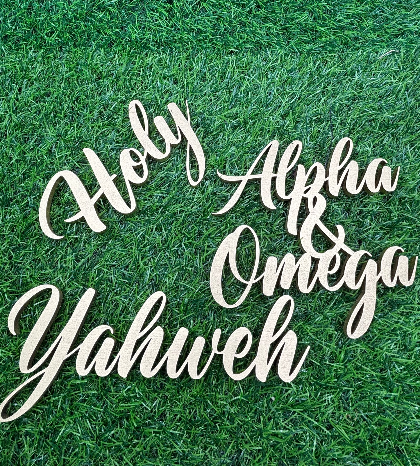 Yahweh Trio Set of Ornaments: Yahweh, Holy, Alpha & Omega PRE-ORDER