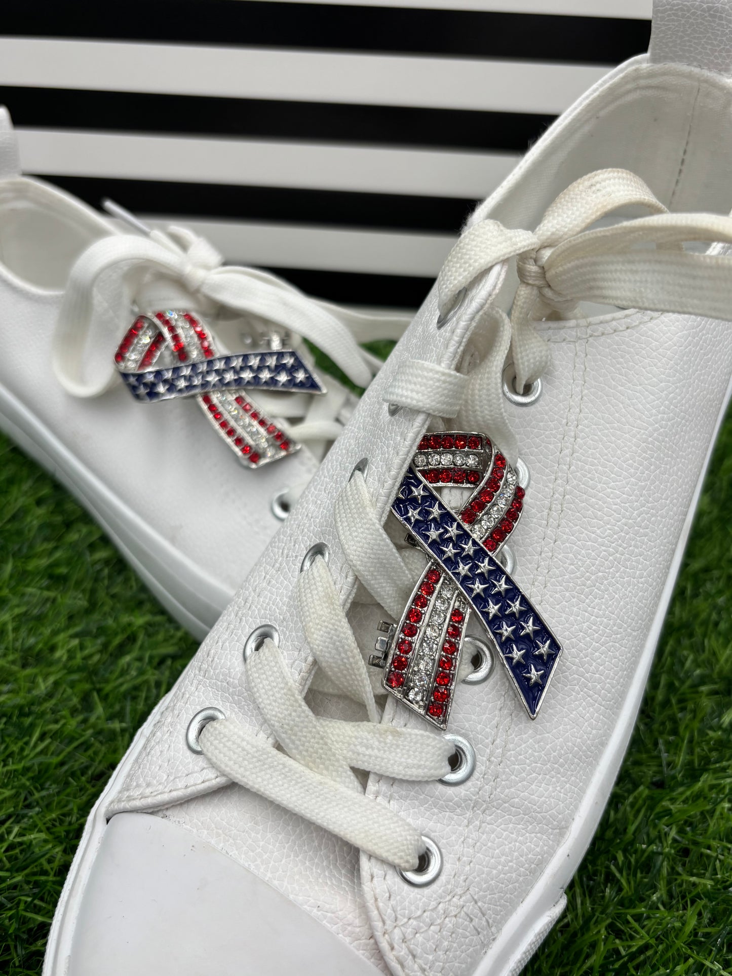 Patriotic Ribbon Shoe Clips