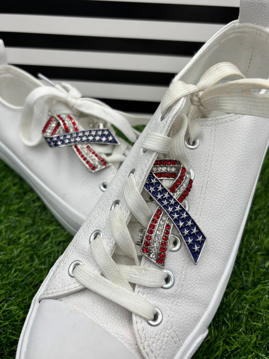 Patriotic Ribbon Shoe Clips