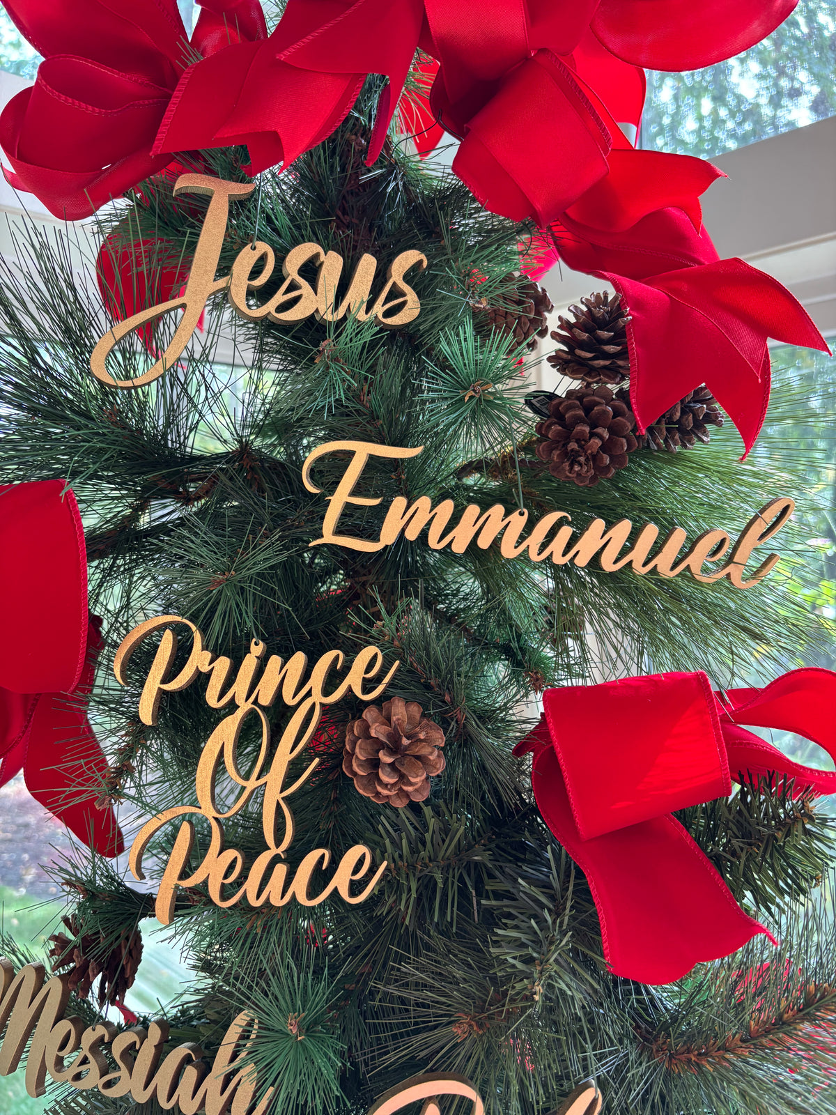 Jesus, Emmanuel & Prince of Peace Trio Set of Ornaments