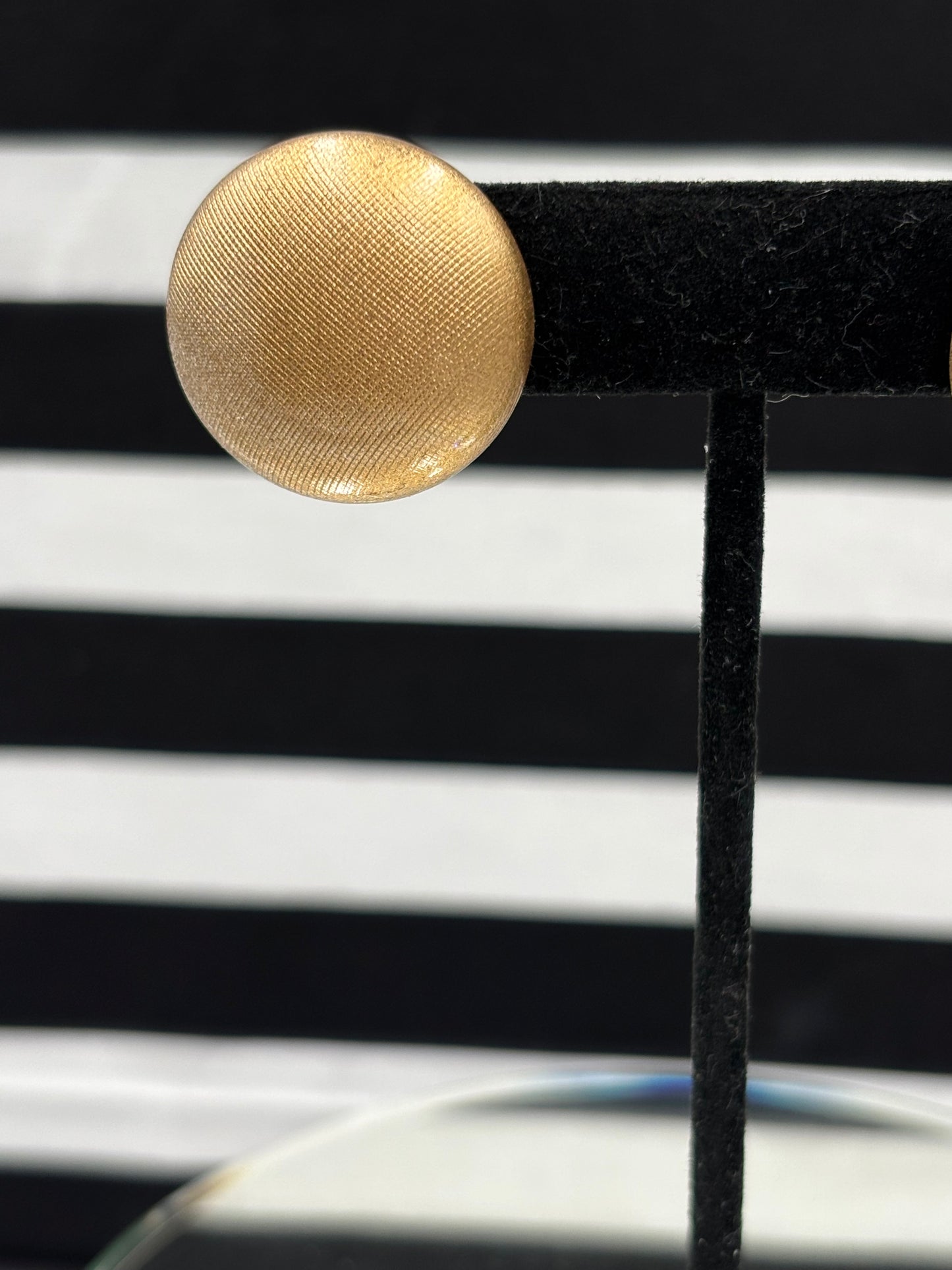 Gold Button Earrings