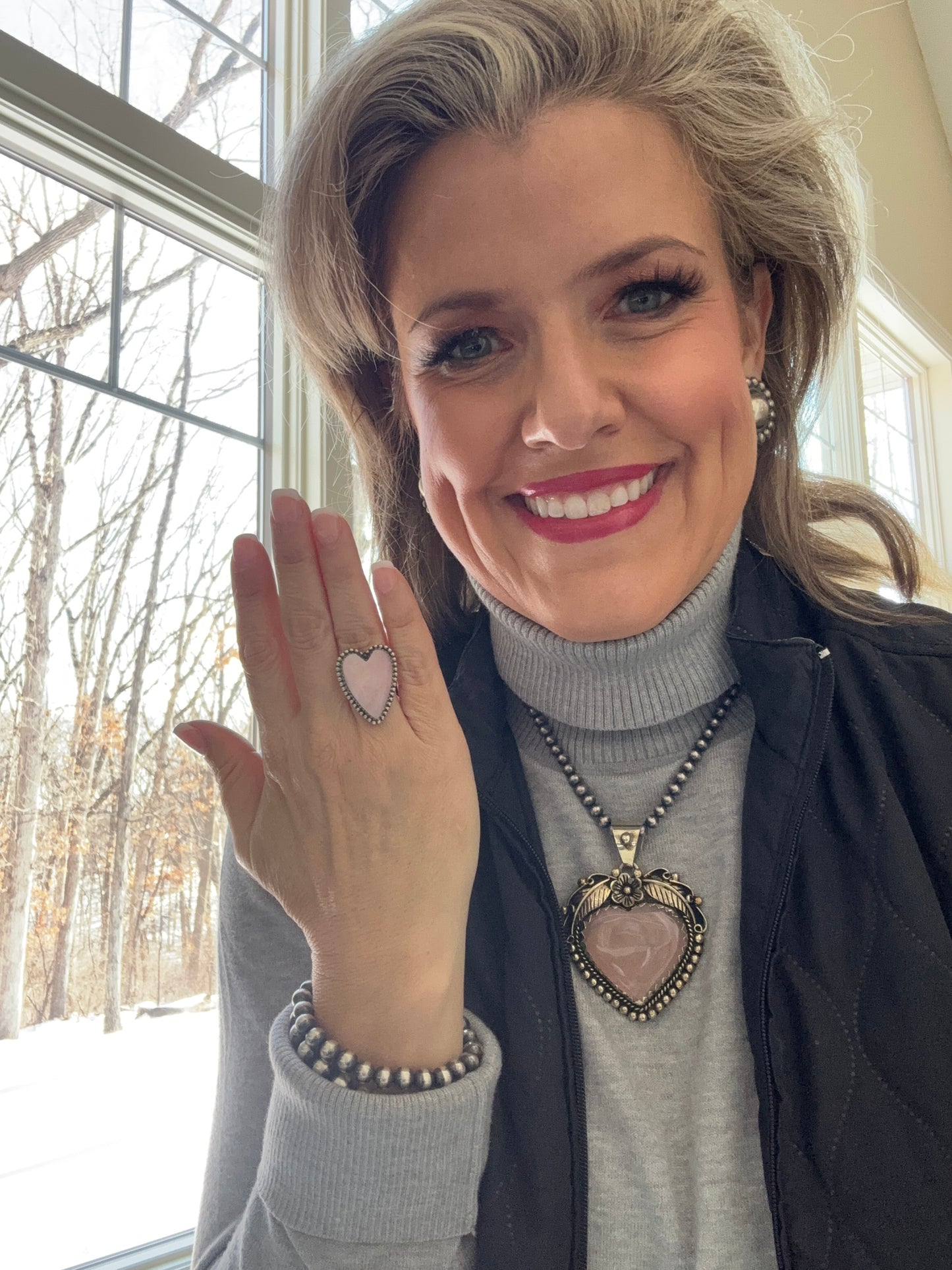 Love Pink Heart Ring