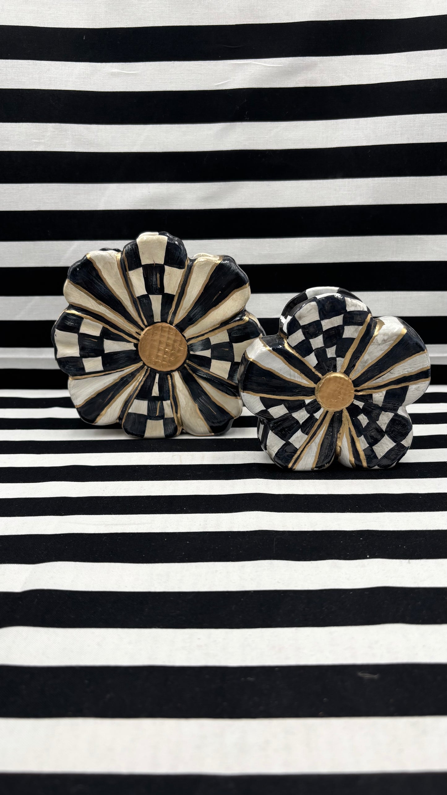 Black and White Checked Vase