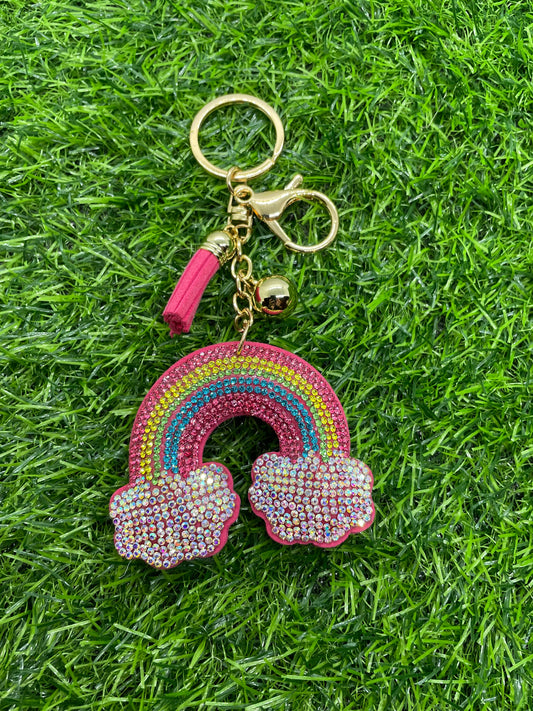 Rainbow with Clouds Key Chain