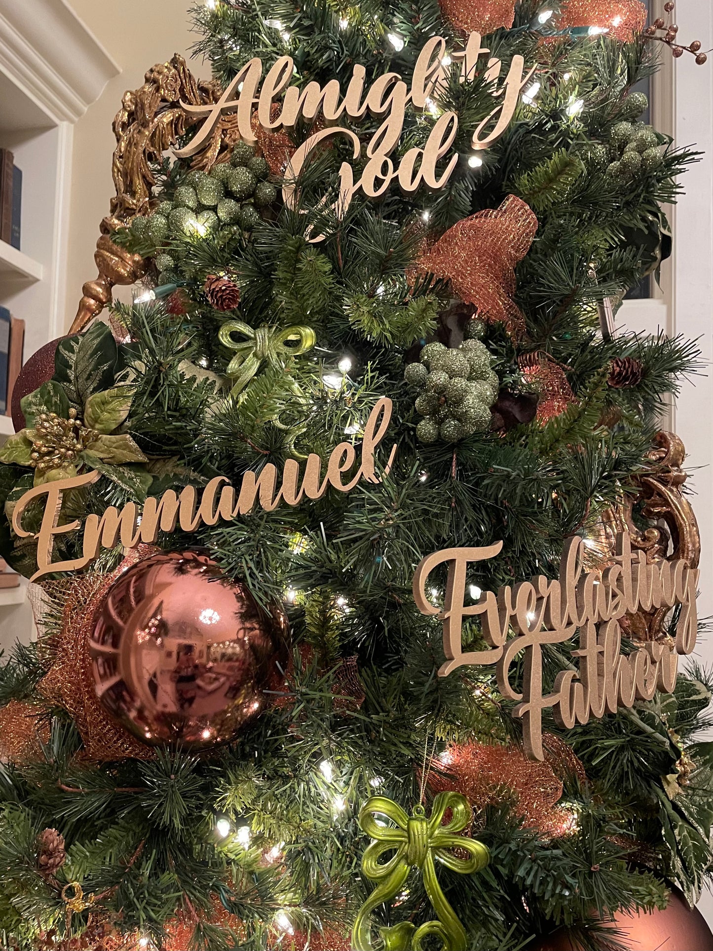 Jesus, Emmanuel & Prince of Peace Trio Set of Ornaments