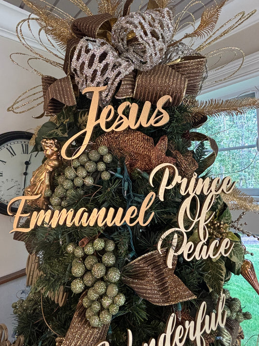 Jesus, Emmanuel & Prince of Peace Trio Set of Ornaments