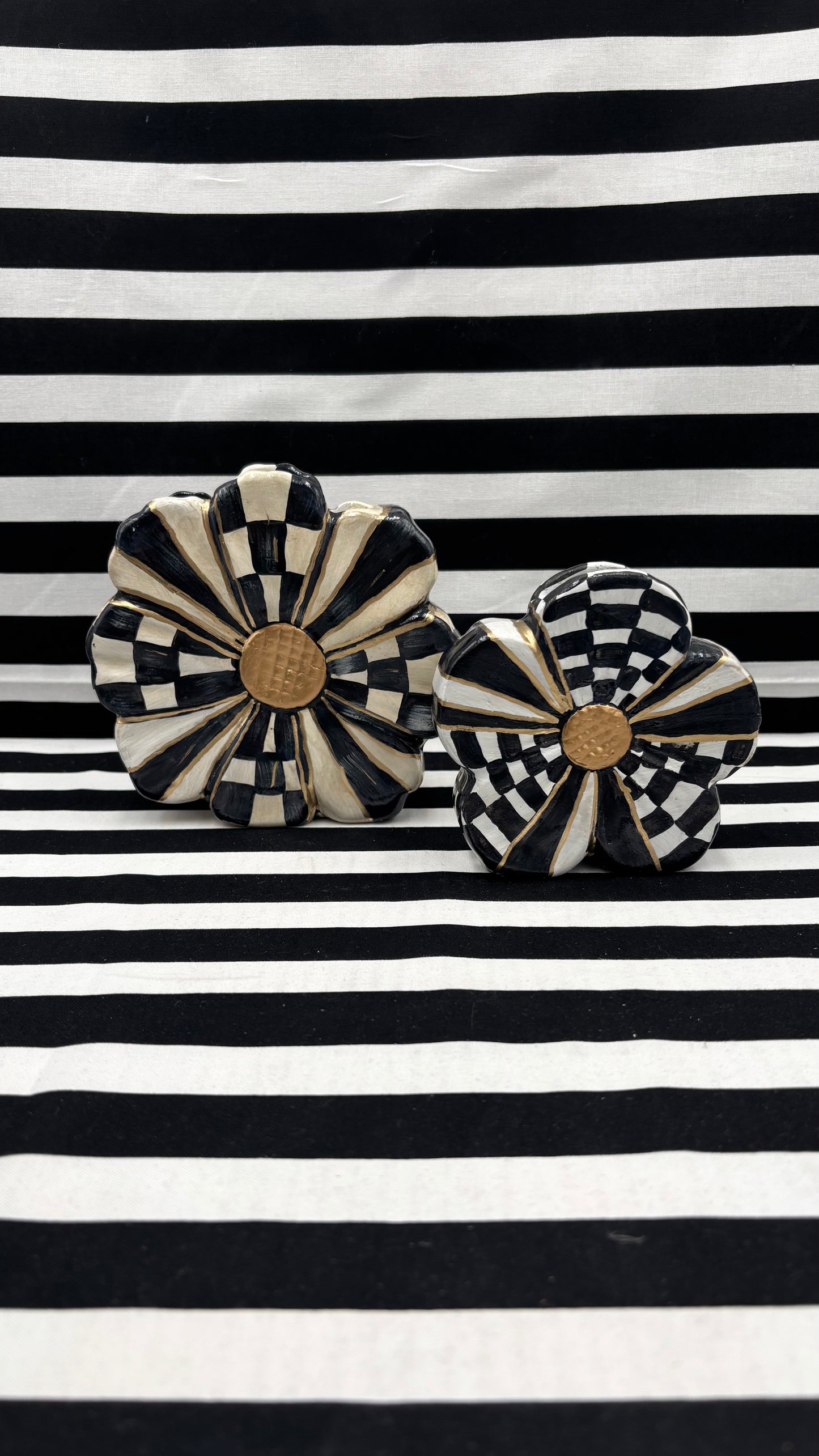 Black and White Checked Vase