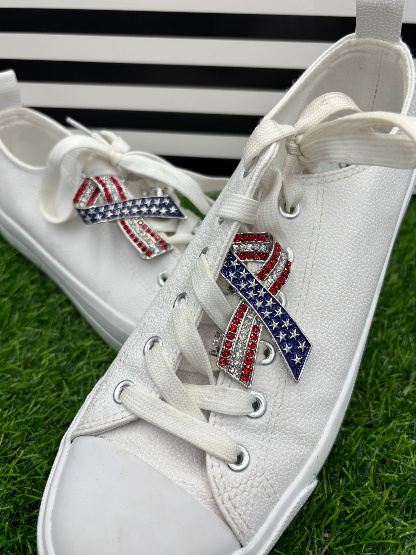 Patriotic Ribbon Shoe Clips
