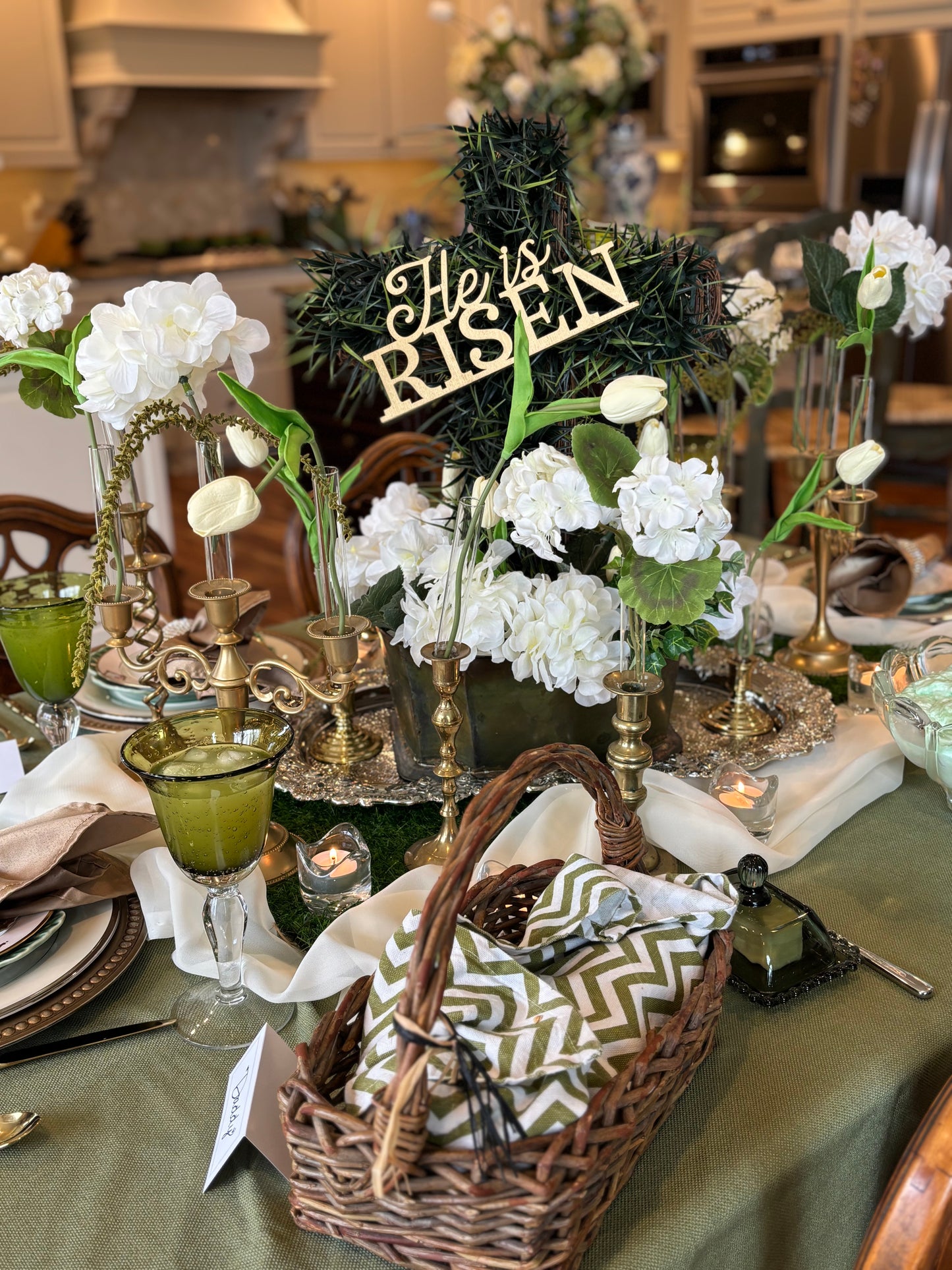 He Is Risen Cross Hanging Decor