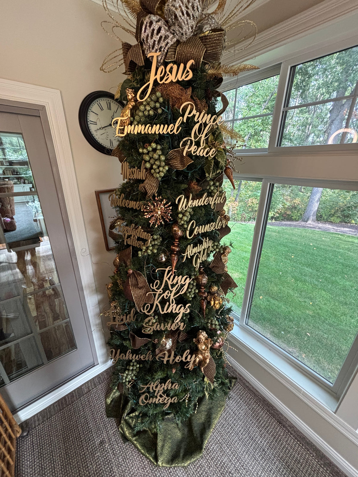 Yahweh Trio Set of Ornaments: Yahweh, Holy, Alpha & Omega