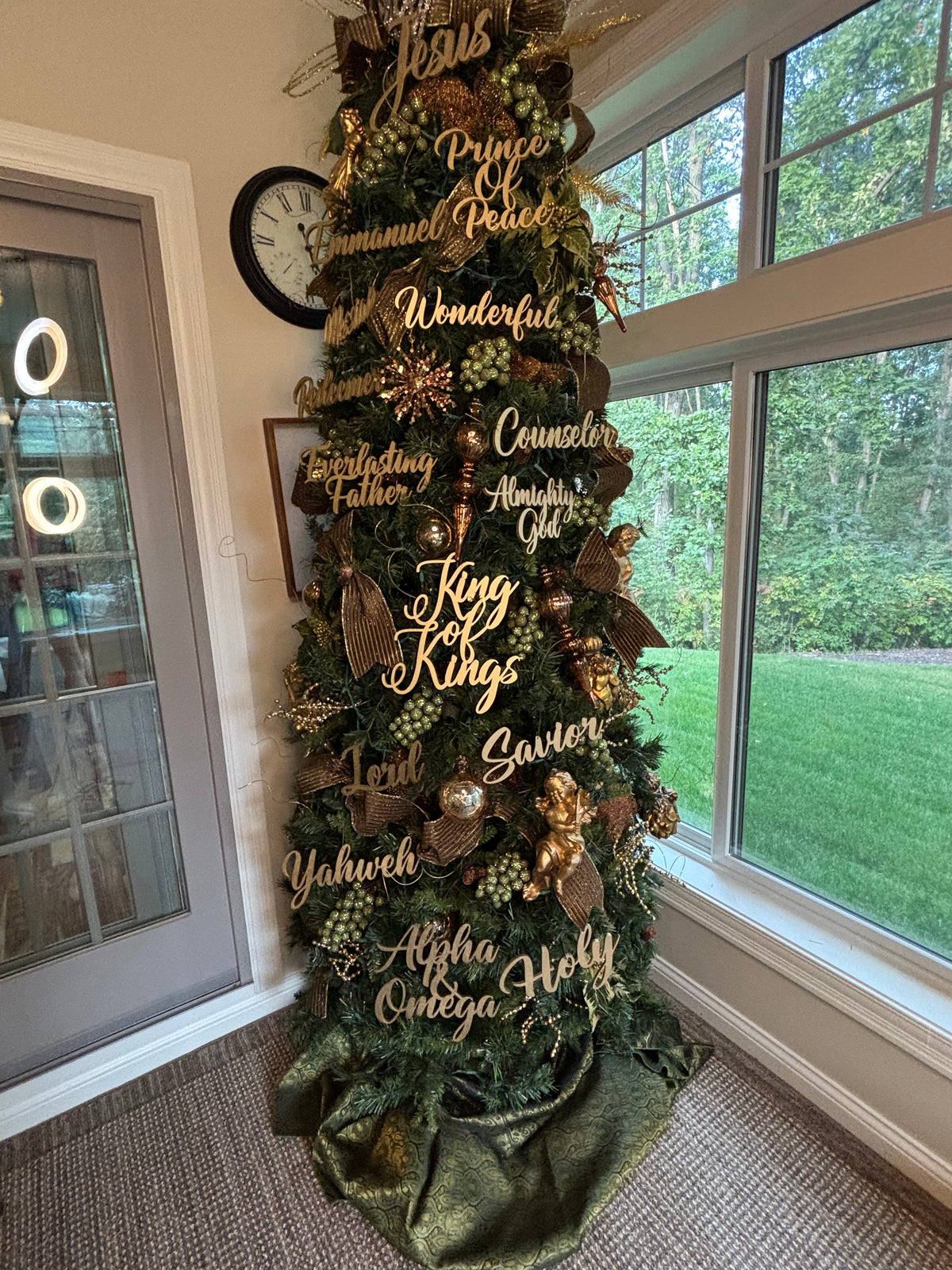 Yahweh Trio Set of Ornaments: Yahweh, Holy, Alpha & Omega