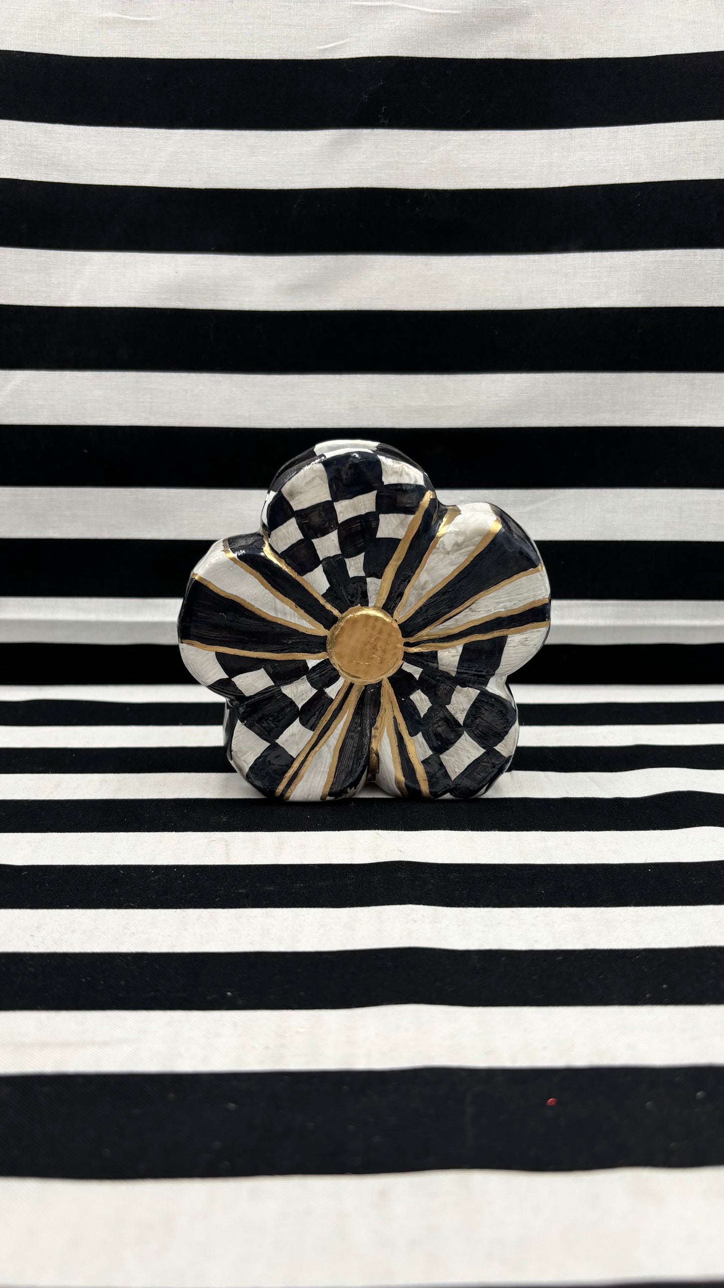 Black and White Checked Vase