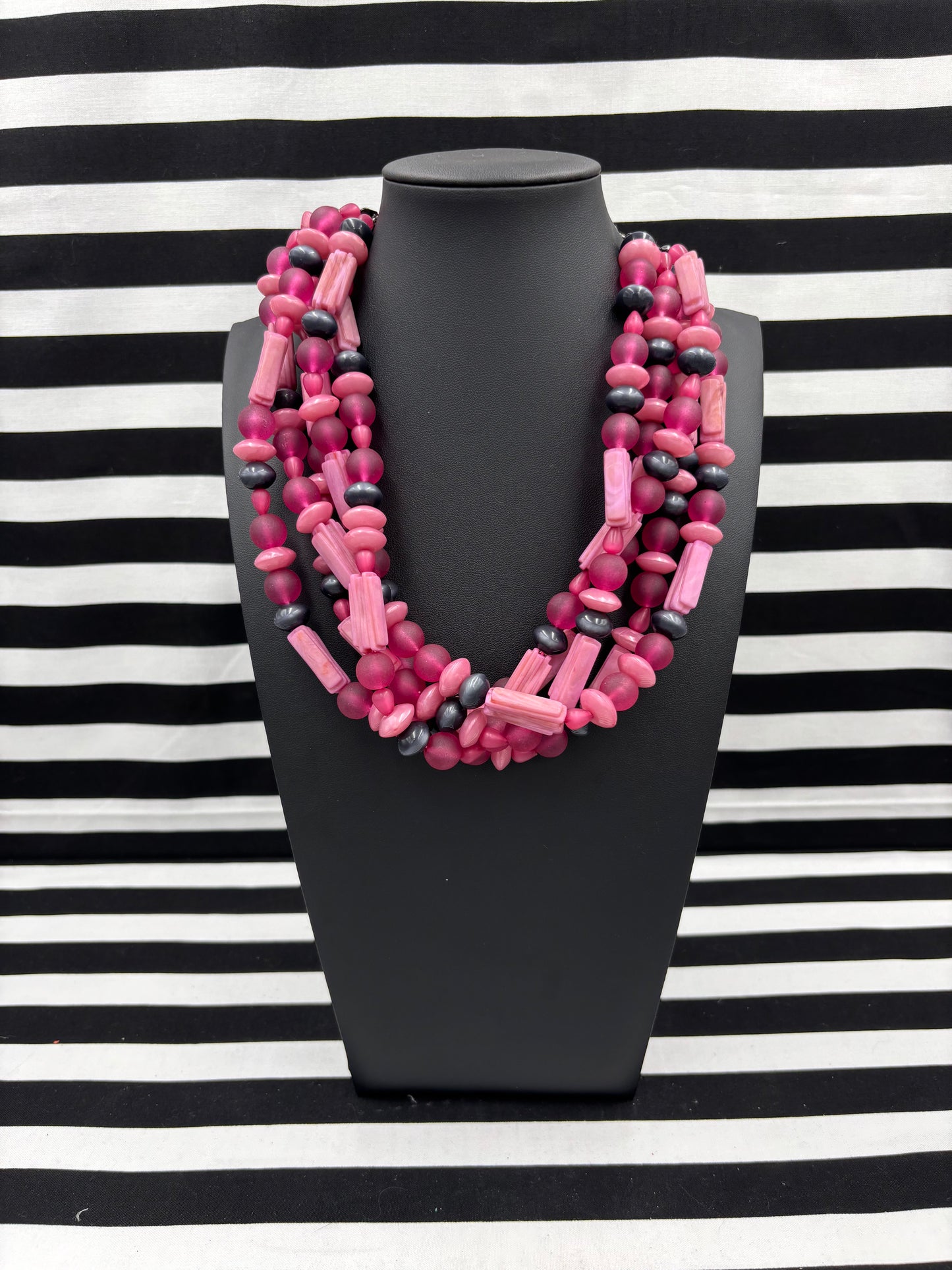 Raspberries in Greens Necklace