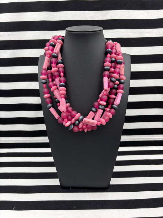 Raspberries in Greens Necklace