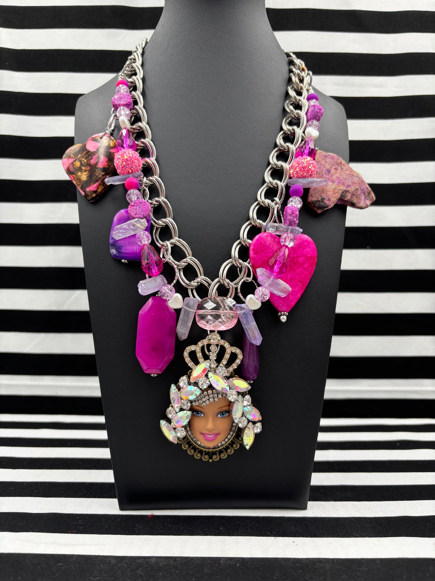 Prom Queen Face Necklace