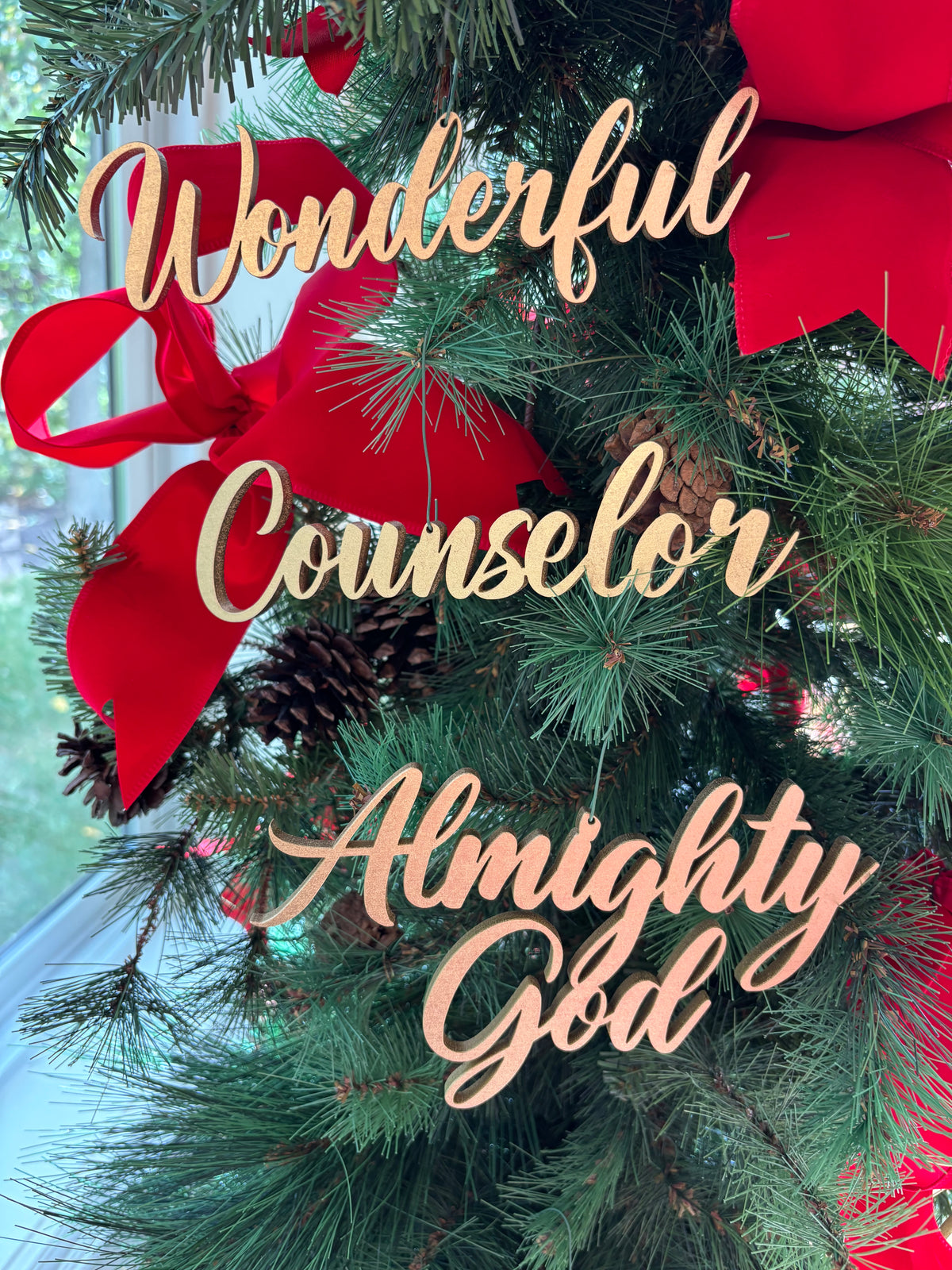 Wonderful Trio Set of Ornaments: Wonderful, Counselor Almighty God