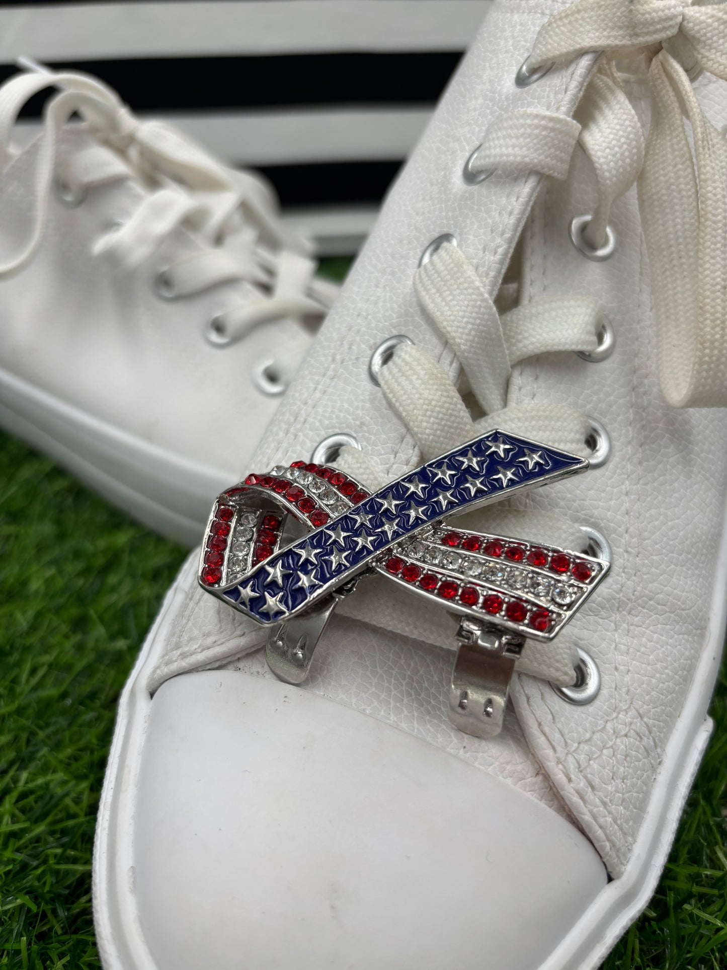 Patriotic Ribbon Shoe Clips