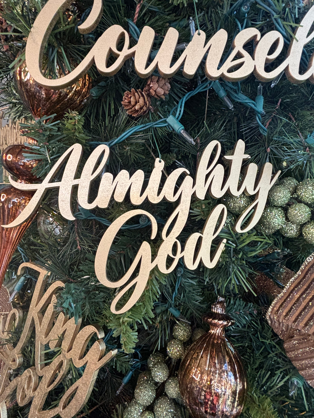 Wonderful Trio Set of Ornaments: Wonderful, Counselor Almighty God