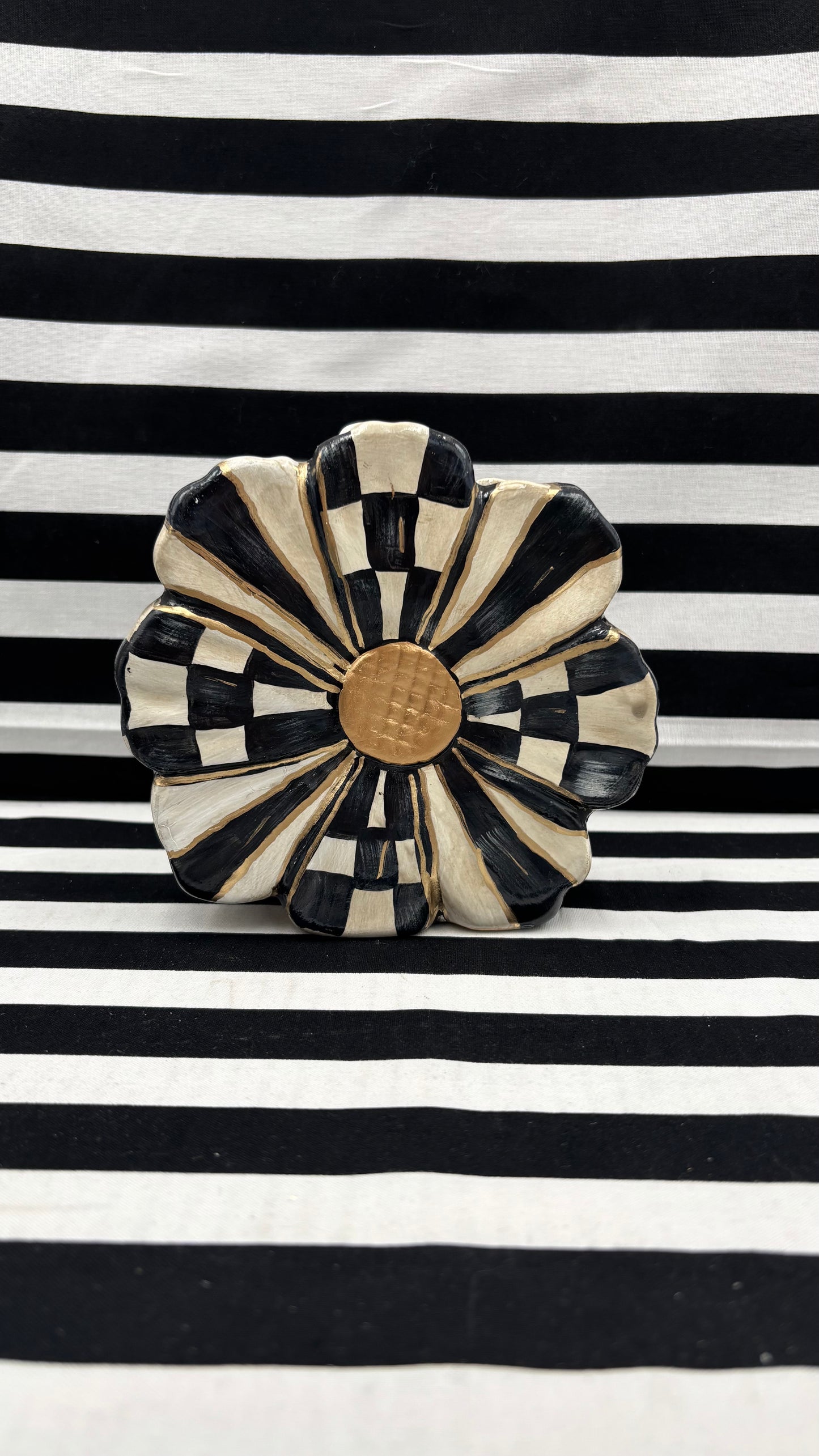 Black and White Checked Vase