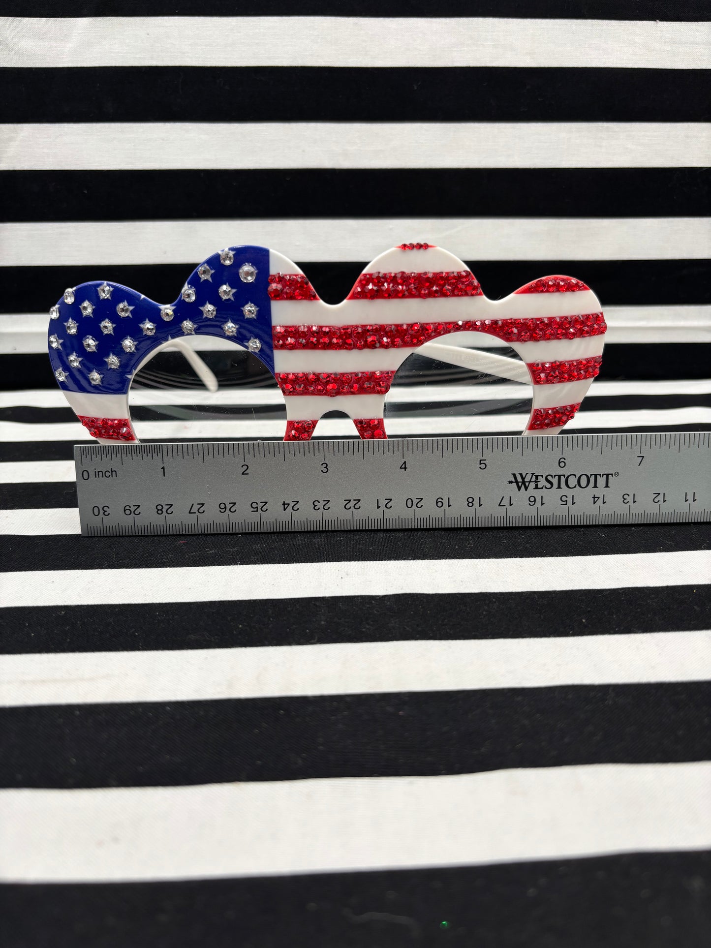 Patriotic Heart Bling Glasses
