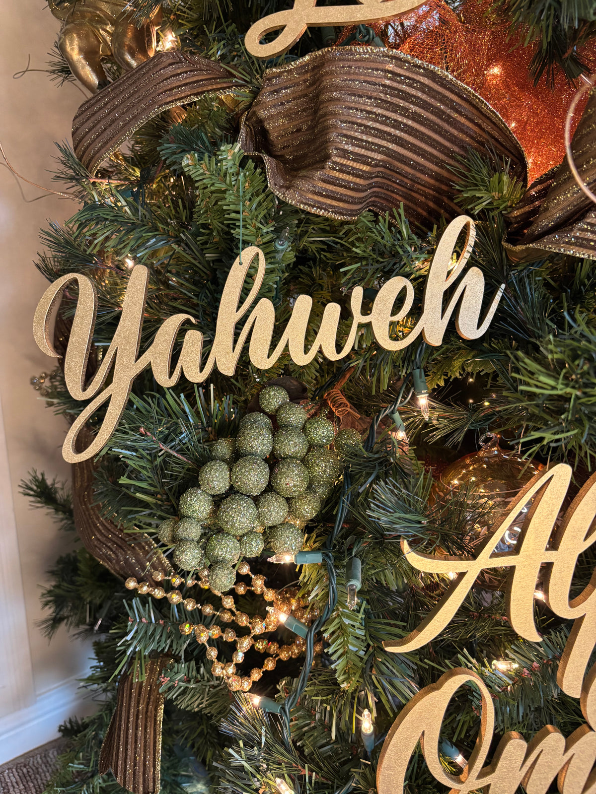 Yahweh Trio Set of Ornaments: Yahweh, Holy, Alpha & Omega