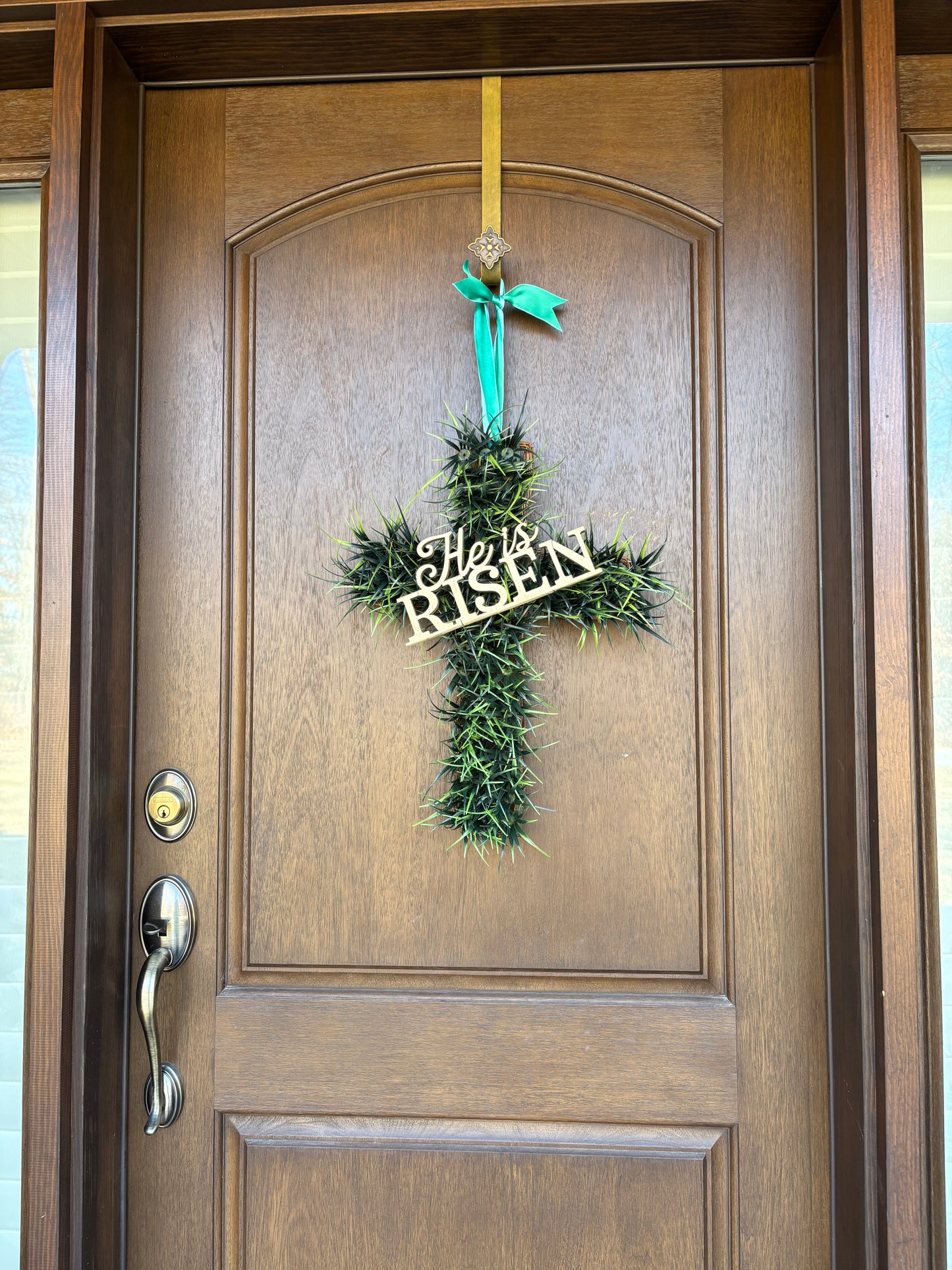 He Is Risen Cross Hanging Decor