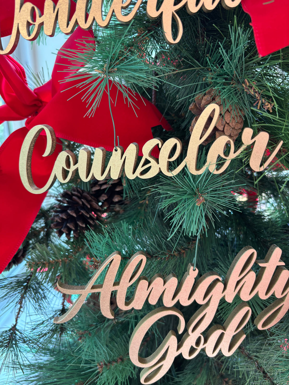 Wonderful Trio Set of Ornaments: Wonderful, Counselor Almighty God