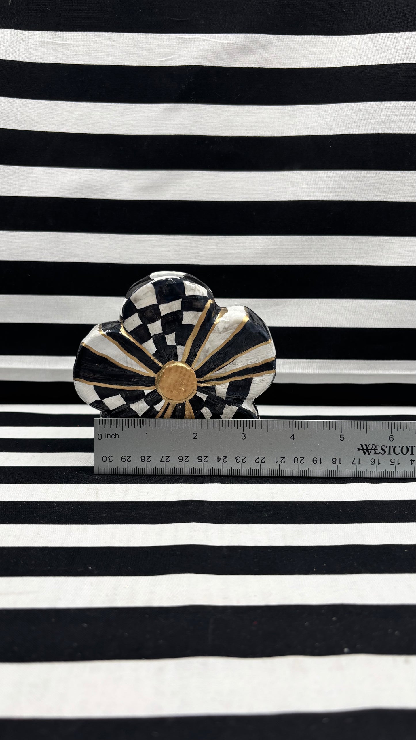 Black and White Checked Vase